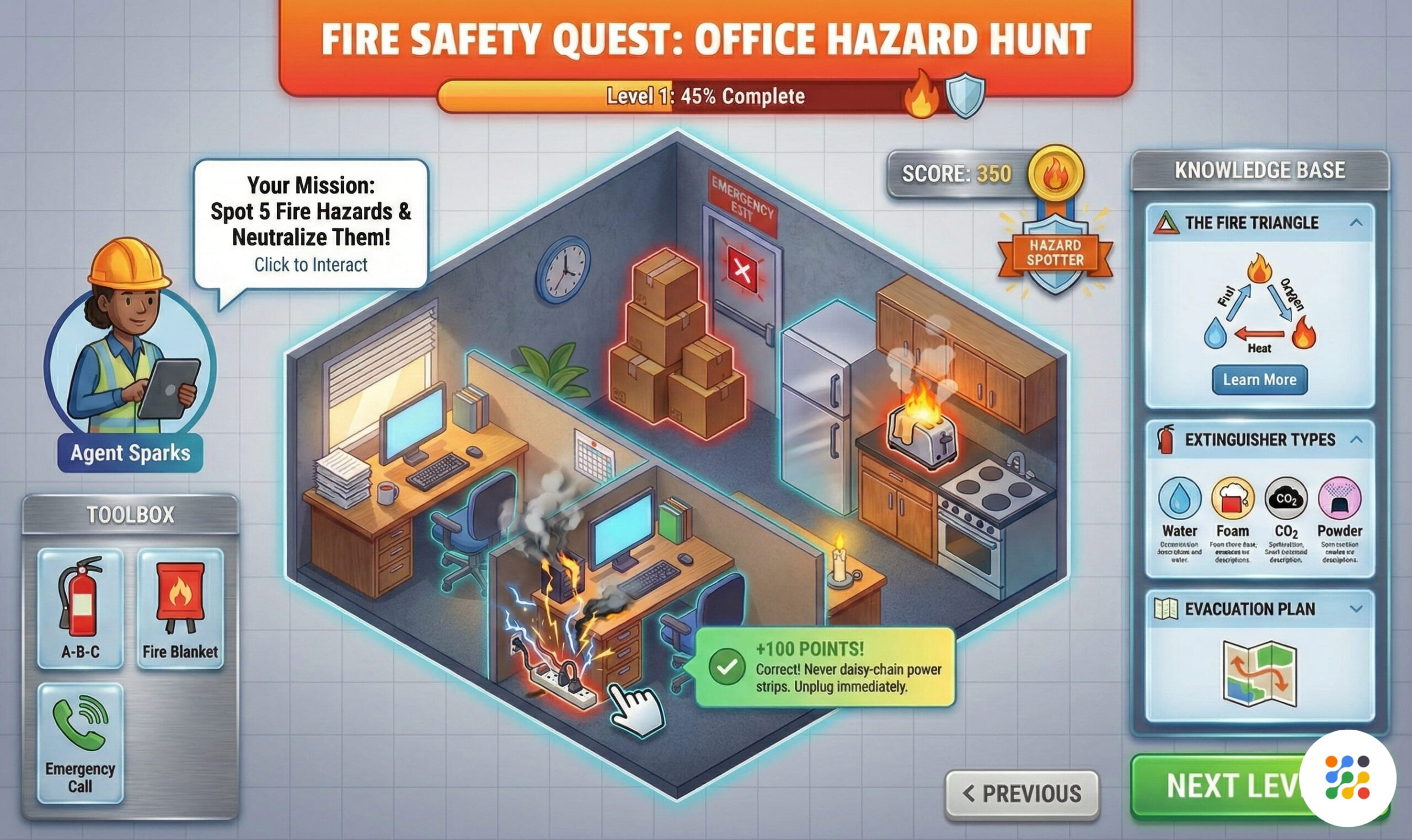 Fire Safety elearning course sample image