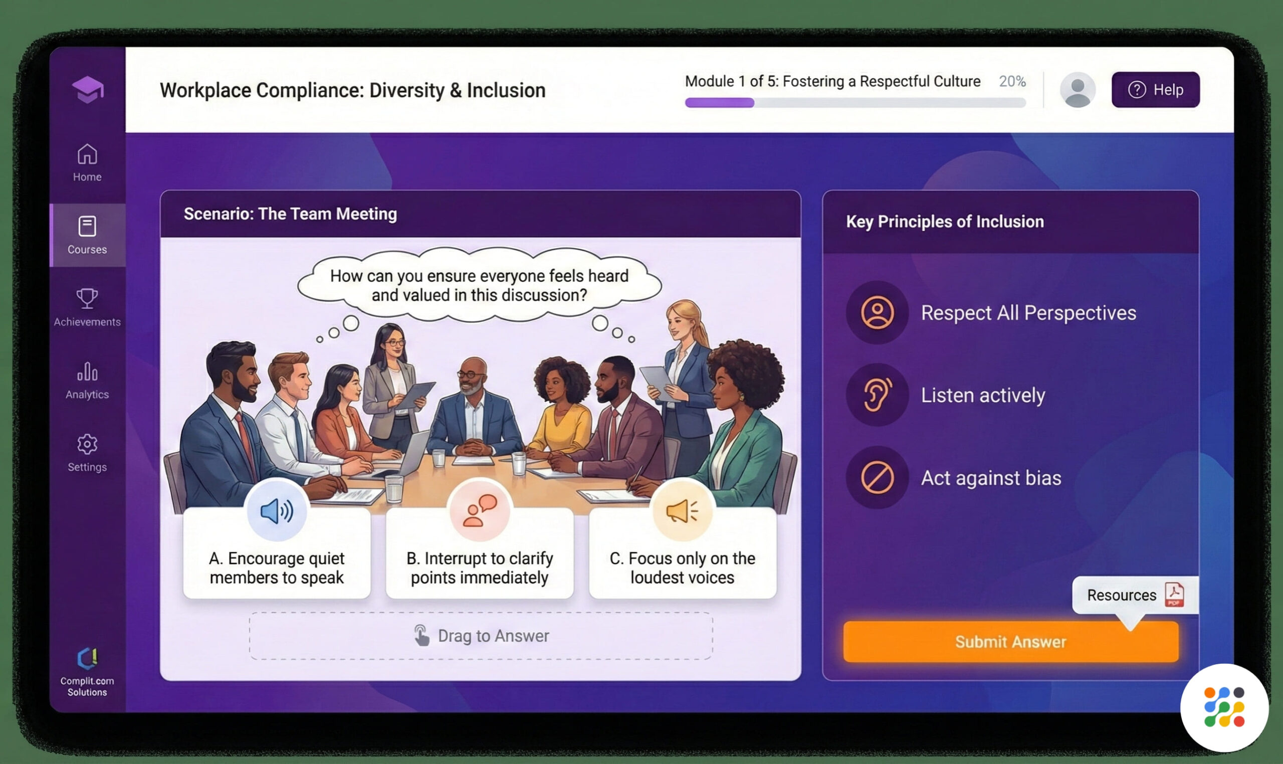 Workplace Compliance eLearning Course Sample Image